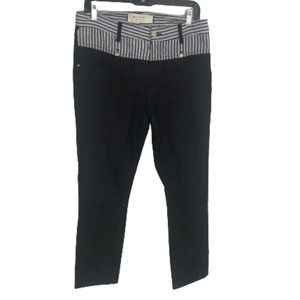 Marni Dark Wash Cropped Jeans Stripe Accent Sz 29